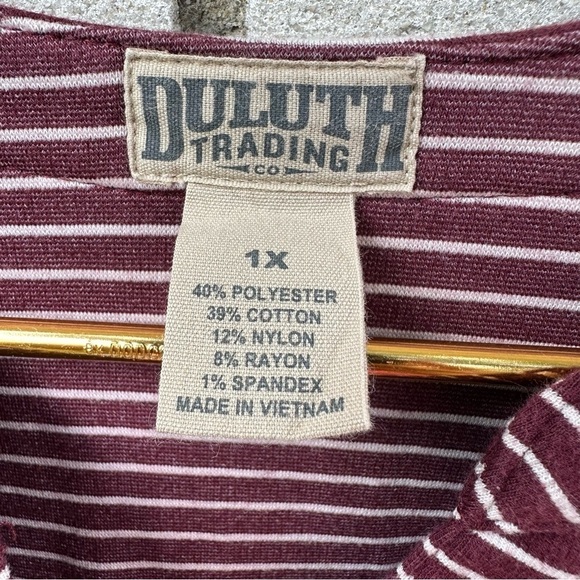 Duluth Trading Ponte Pro Tunic Red Stripe Pockets Moisture Wicking Plus - Picture 5 of 12